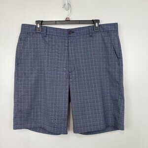Greg Norman for Tasso Ella Men's Blue Plaid Golf Shorts Size 40